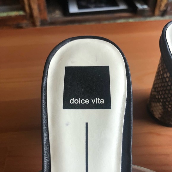 Dolce Vita Noles Heels in Black/Snakeskin/Crystal Size 9.5 - Picture 6 of 9